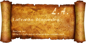 Lafranko Alexandra névjegykártya
